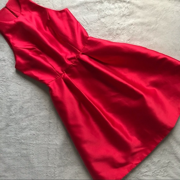 ALFRED SUNG Dresses & Skirts - Alfred Sung Sateen Twill Halter Cocktail Bridesmaid Formal Dress Flame Red D696